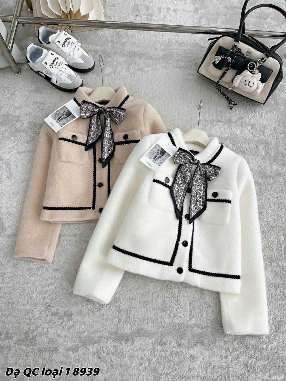  Áo lông viền nơ C58 