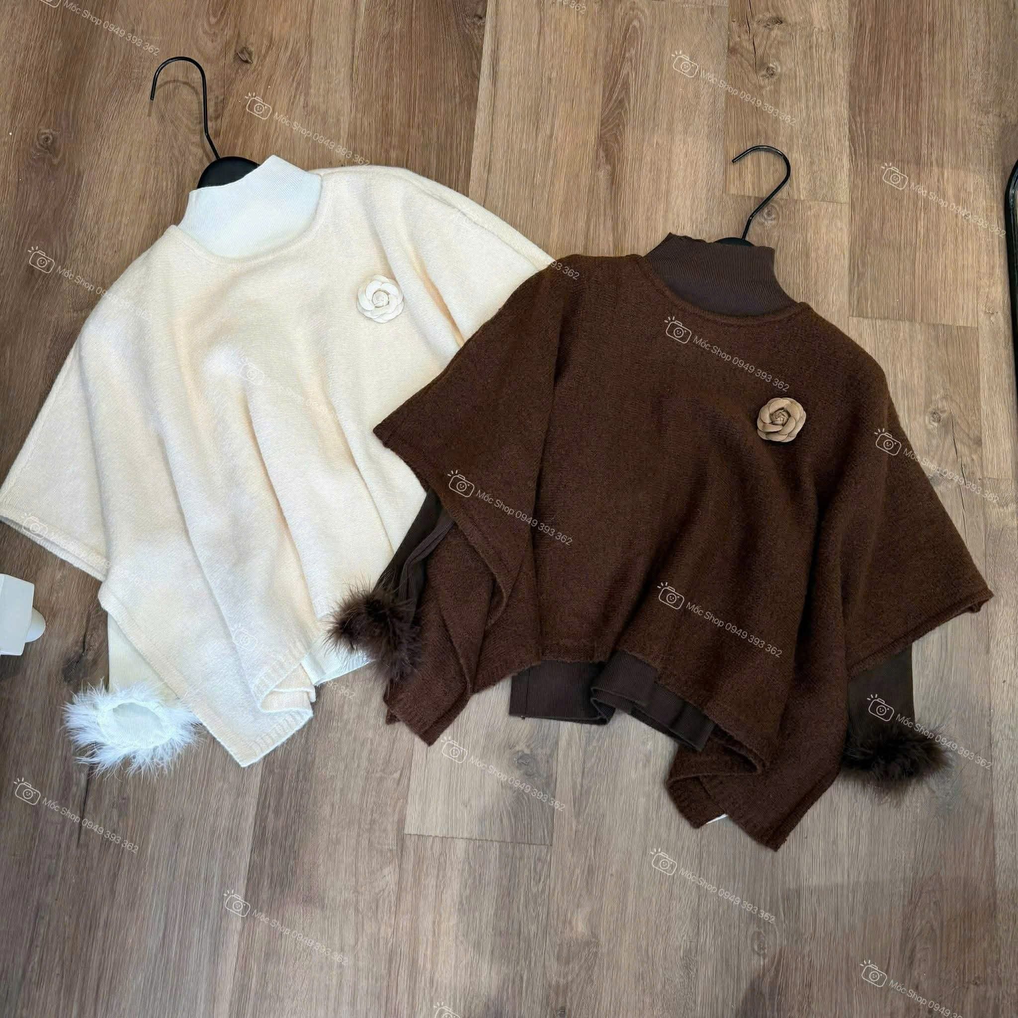  Len tay lông + choàng C159 