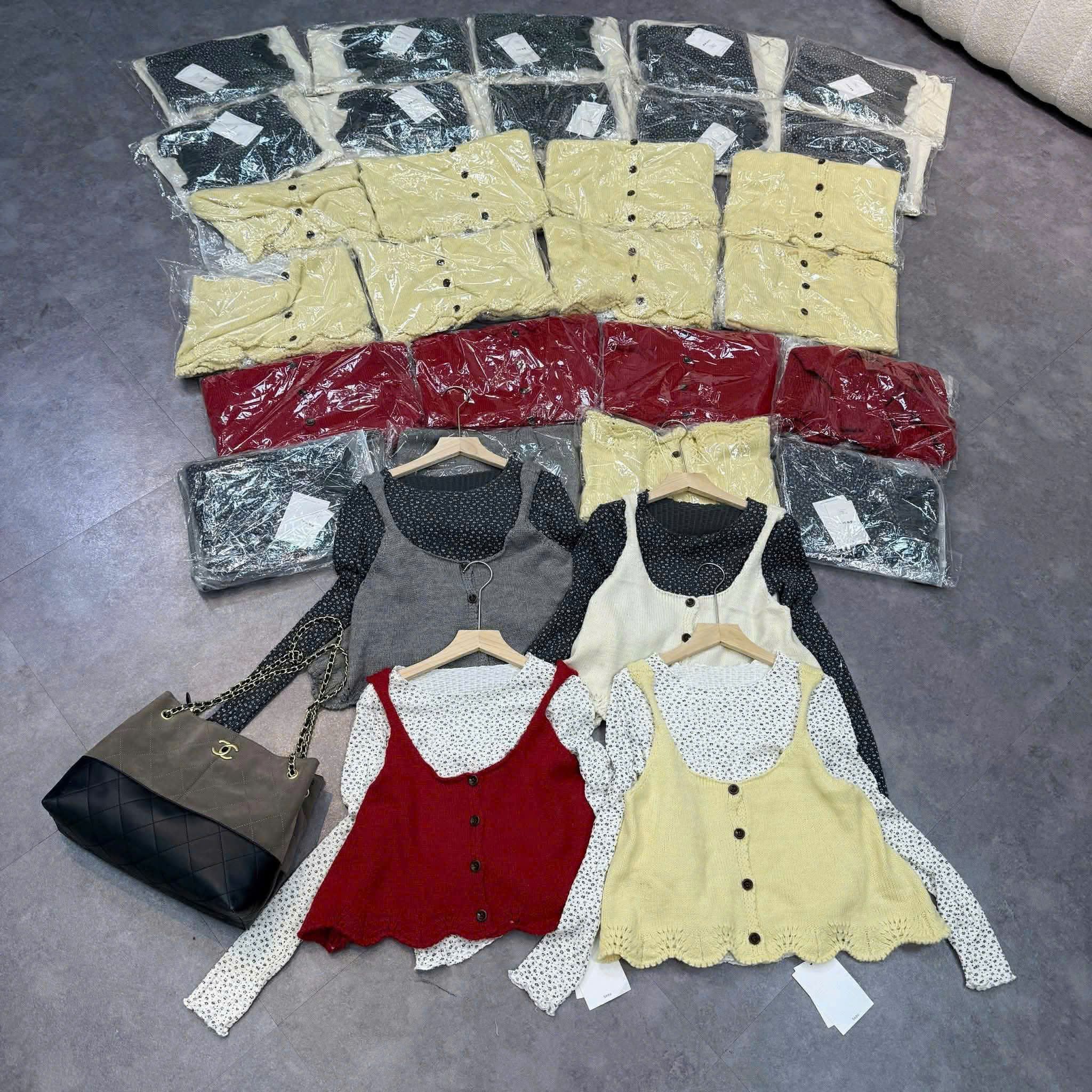  Set áo hoa + gile len nhiều màu C212 