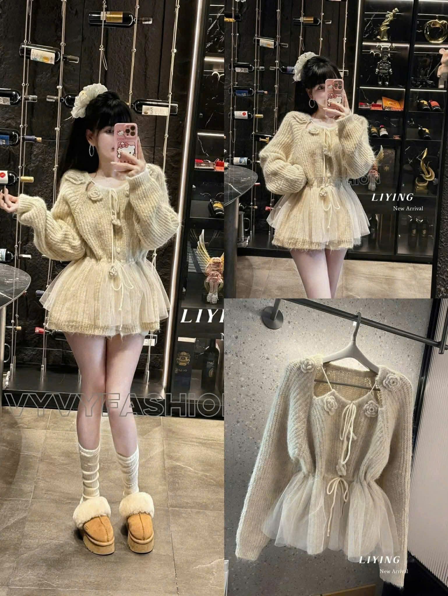  Len bèo hoa phối voan C245 