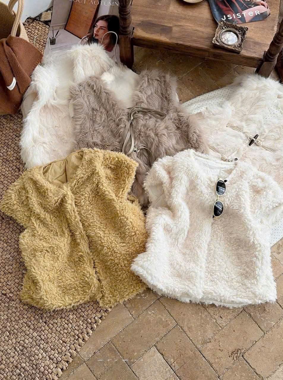  gile tay hến lông cừu C261 