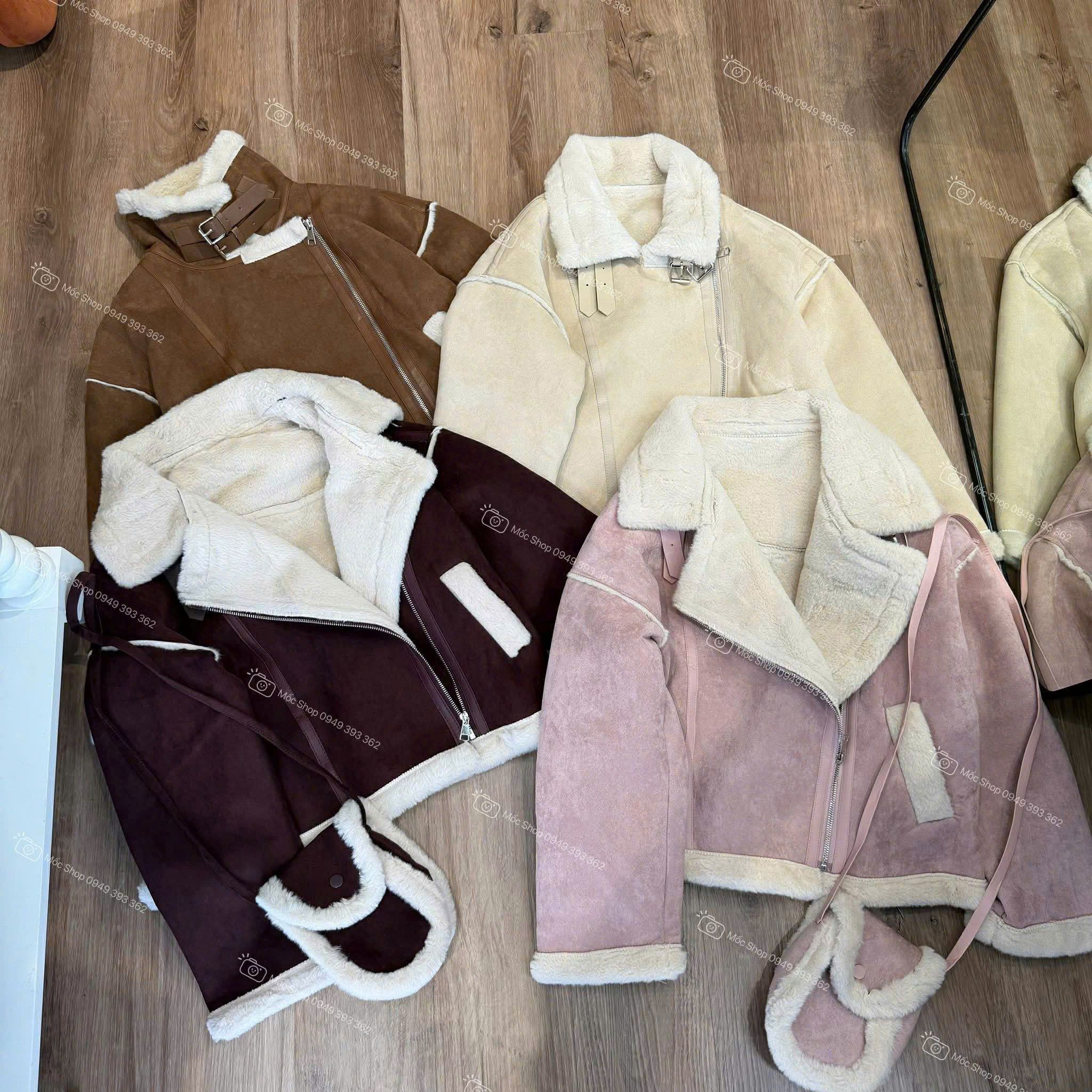  Khoác da lộn lót lông mới C299 