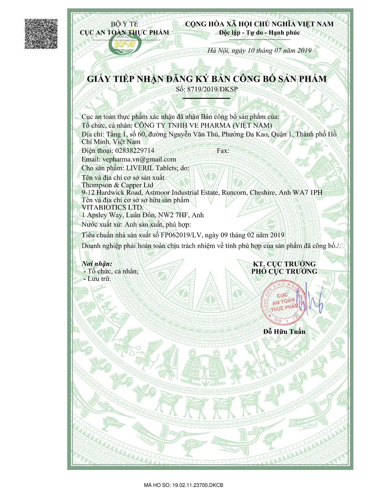  Viên uống Liveril Vitabiotics hỗ trợ tăng cường chức năng gan, tăng cường đề kháng (5 vỉ x 6 viên) 