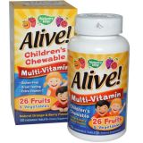  Alive Children's Chewable Multi-Vitamin Orange & Berry - Sản Phẩm Hỗ Trợ Nâng Cao Sức Khoẻ Cho Trẻ Nhỏ( Hộp 120 viên) 