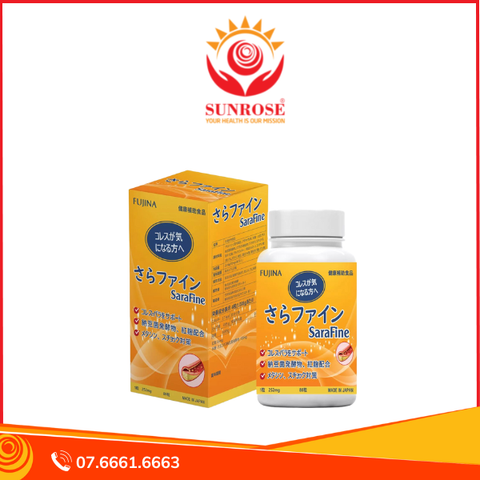  SARAFINE - Viên uống Giúp Ổn Định Mỡ Máu, Hàng chuẩn Nhật Bản, Hộp 80 Viên 