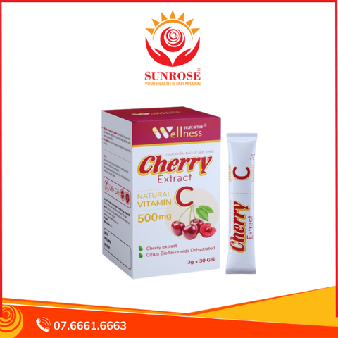  Cherry Extract bổ sung vitamin C tăng cường miễn dịch (30 gói) 