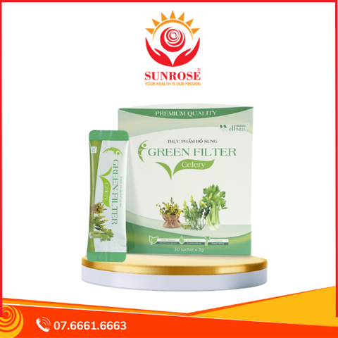  Bột cần tây sấy lạnh Green Filter Celery – Bổ sung chất xơ, thanh lọc cơ thể, giảm cholesterol 30 gói 