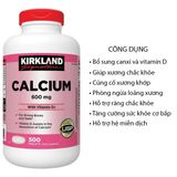  Calcium Kirkland 600mg Vitamin D3 Viên Uống Bổ Sung Canxi Giúp Xương Chắc Khỏe 