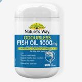  Nature's Way Odourless Fish Oil 1000mg - Viên Uống Hỗ Trợ Cải Thiện Tim Mạch, Não Bộ, Xương Khớp & Thị Lực 