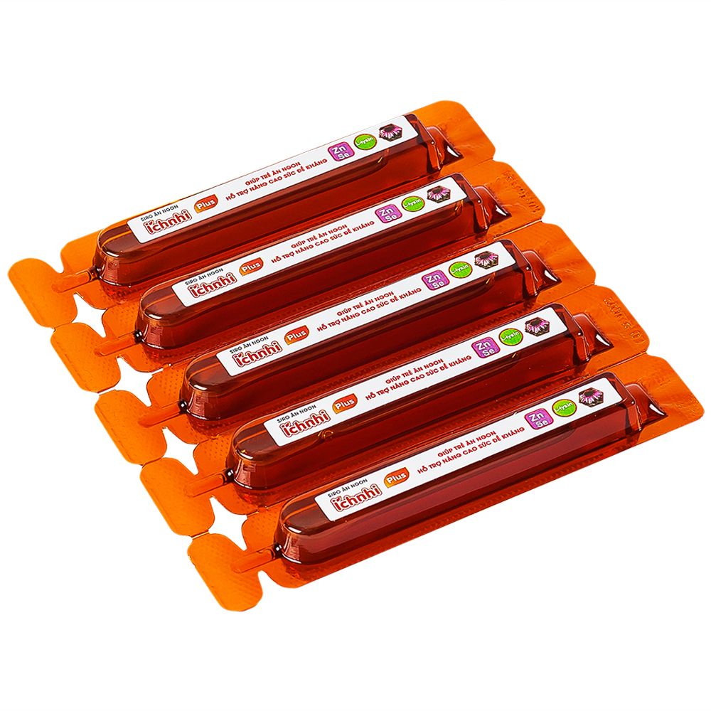  Siro Ích Nhi Plus Nam Dược bổ sung kẽm, seien và lysin giúp trẻ ăn ngon (4 vỉ x 5 ống x 10ml) 