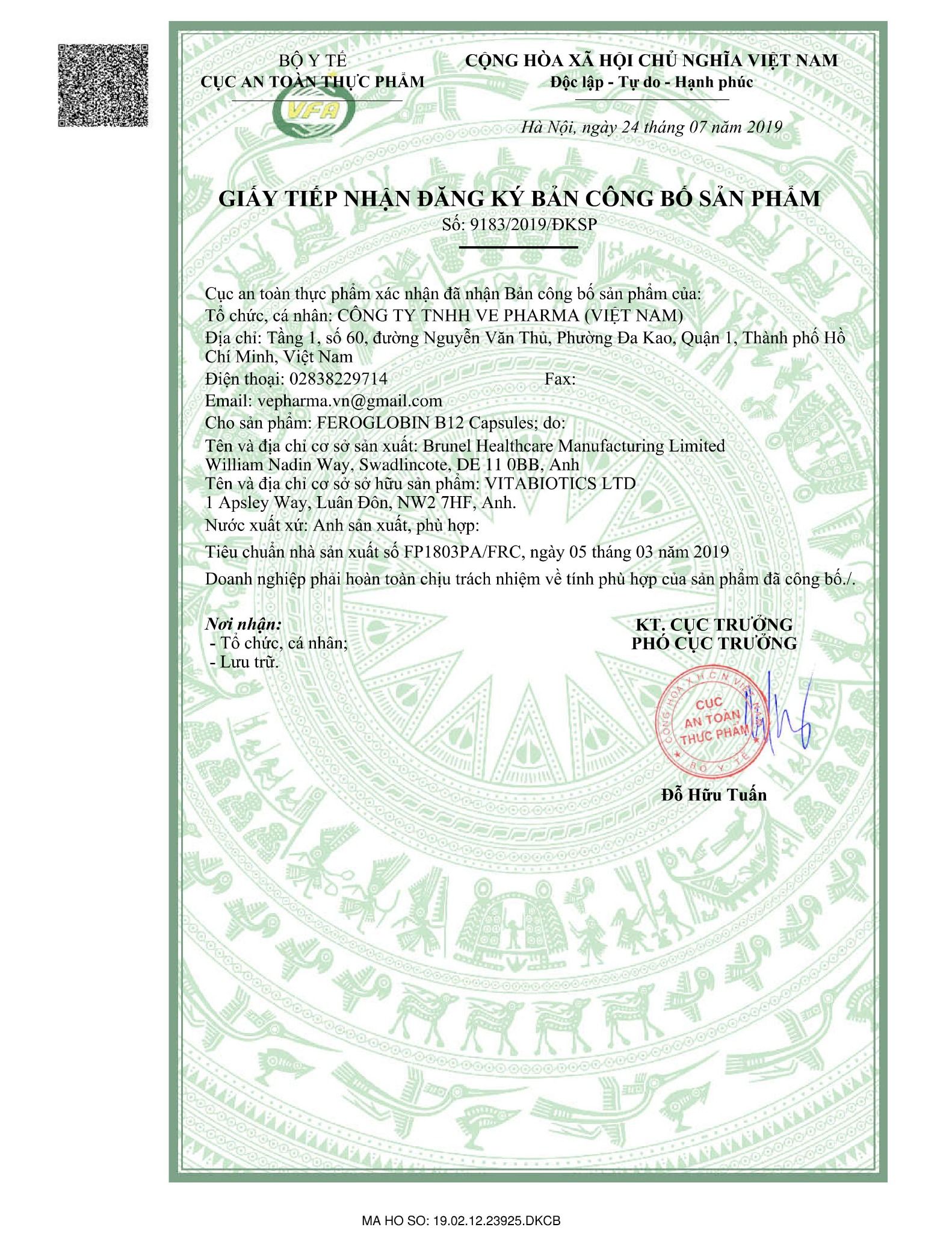  Viên uống Feroglobin B12 Vitabiotics hỗ trợ tăng khả năng tạo máu, tăng cường sức khỏe (30 viên) 