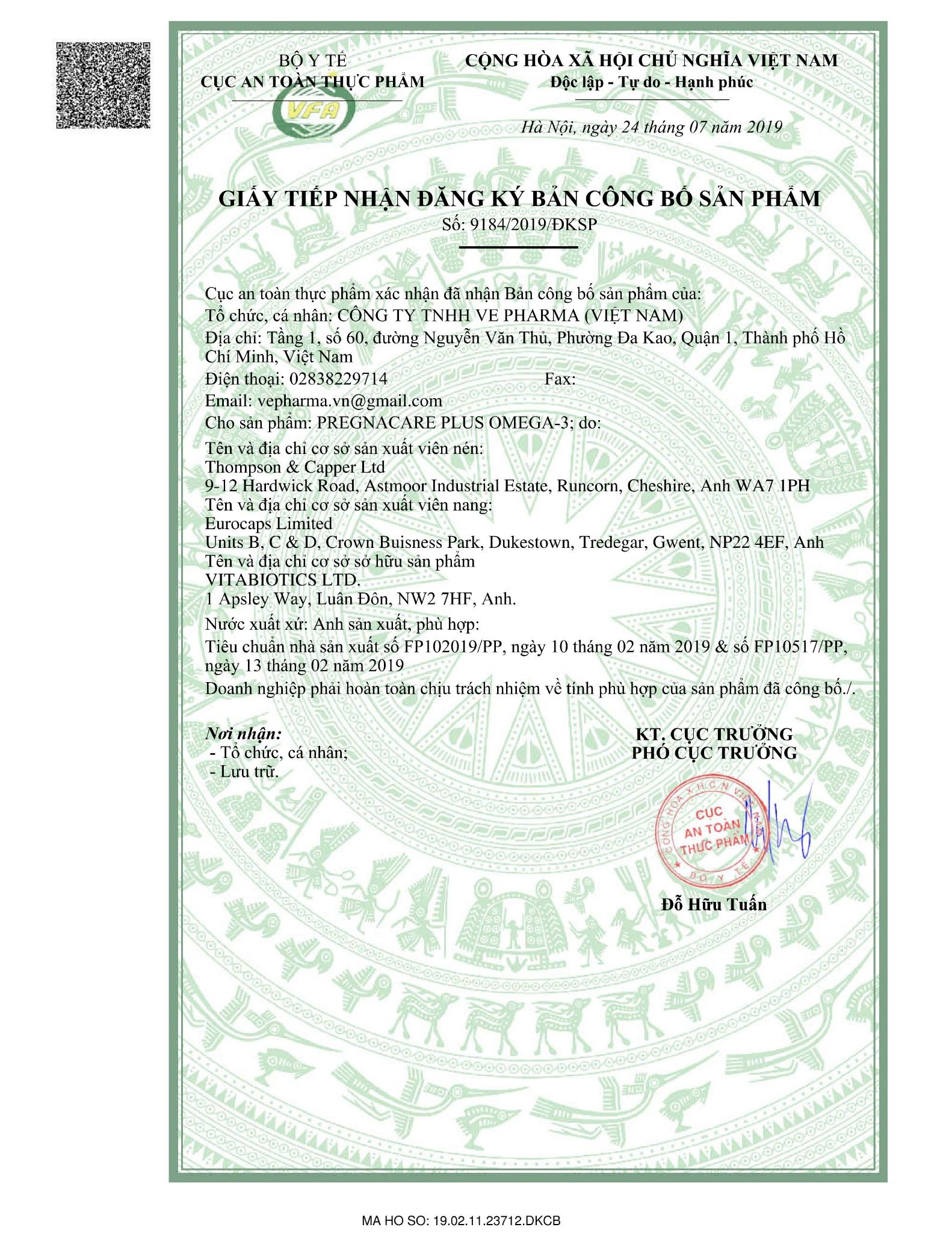  Viên uống Pregnacare Plus Omega-3 Vitabiotics bổ sung Vitamin, Omega-3 và khoáng chất (56 viên) 