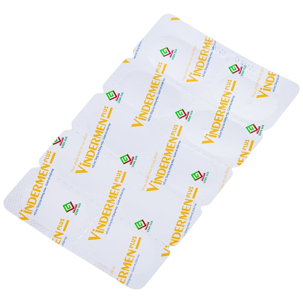  Viên uống Vindermen Plus Vinh Gia hỗ trợ hoạt huyết, tăng cường lưu thông máu não (3 vỉ x 10 viên) 
