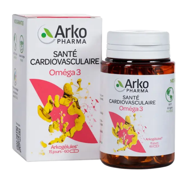  Viên uống ARKOPHARMA ARKOGELULES OMEGA 3 hỗ trợ tăng cường sức khỏe tim mạch (Hộp 60 viên) - Pháp 