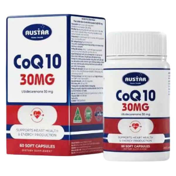 Viên uống Austar CoQ10 30mg - Hỗ Trợ Sức Khỏe Tim Mạch (Hộp 60 viên) - Australia 