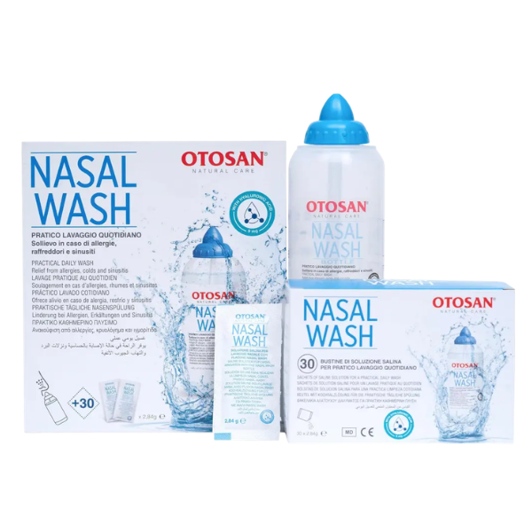 Bộ Rửa Mũi Viêm Xoang Otosan Giảm Viêm Mũi, Nghẹt Mũi – Dùng Cho Người Lớn & Trẻ Trên 6 Tuổi (Bình 240ml + 30 gói muối) - Italy 