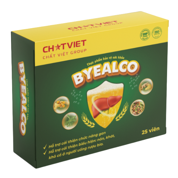  TPBVSK BYEALCO - Viên uống giải rượu, hỗ trợ cải thiện chức năng gan (Hộp 25 viên) 