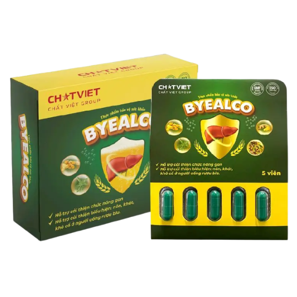  TPBVSK BYEALCO - Viên uống giải rượu, hỗ trợ cải thiện chức năng gan (Hộp 5 viên) - Việt Nam 