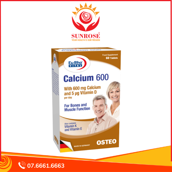  Viên uống Calcium 600 – Bổ sung canxi, phòng ngừa loãng xương – Hộp 60 viên 