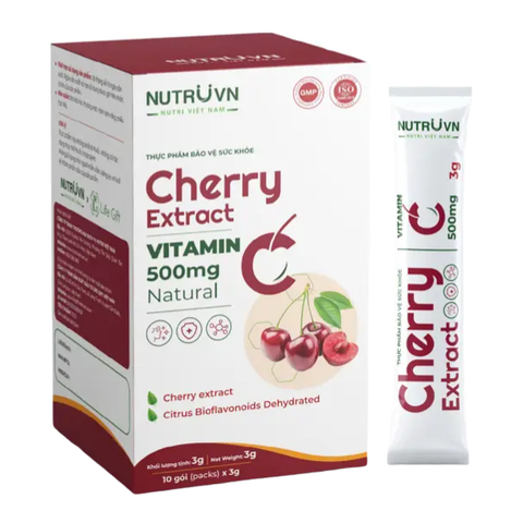  Cherry Extract bổ sung vitamin C tăng cường miễn dịch (30 gói) 