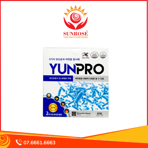  Bột men vi sinh Yunpro hỗ trợ giảm rối loạn tiêu hóa (Hộp 60 gói) 
