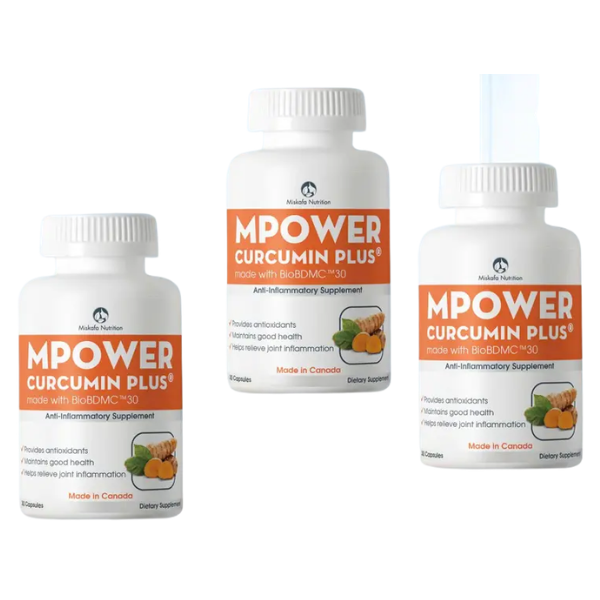  Combo 3 hộp Mpower Curcumin Plus made with BioBDMC™30 tiêu chuẩn Canada, được cấp sáng chế (Hộp 30 viên) 