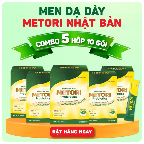  Combo 5 Hộp 10 gói Men dạ dày METORI (Hộp 10 gói x 2g) - Nhật Bản 