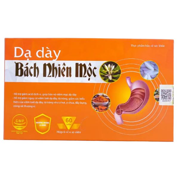  TPBVSK Dạ Dày Bách Nhiên Mộc hỗ trợ giảm acid dịch vị, bảo vệ niêm mạc dạ dày (Hộp 60 viên) - Việt Nam 
