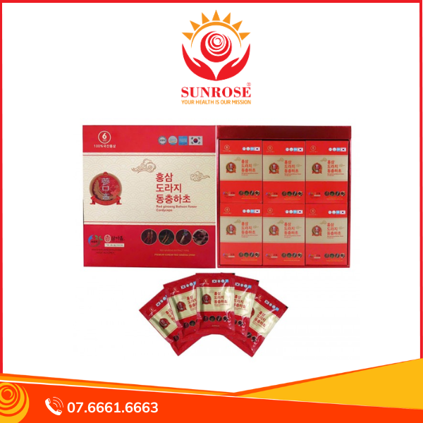  Nước Hồng Sâm Cát Cánh Đông Trùng Hạ Thảo 70ml x 30 Gói KGA 