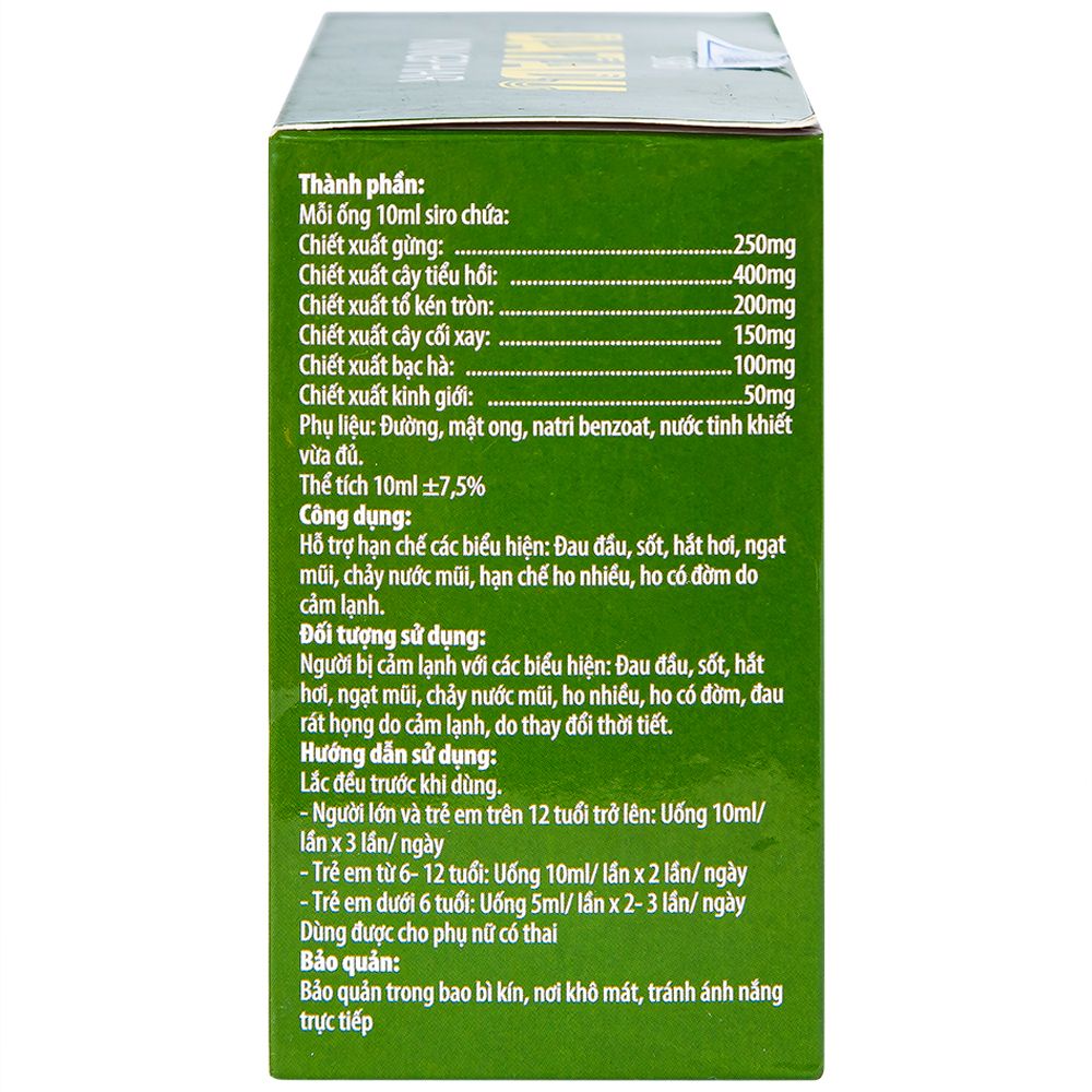  Siro Datadu Kingphar hỗ trợ hạn chế đau đầu, sốt, ho (4 vỉ x 5 ống x 10ml) 
