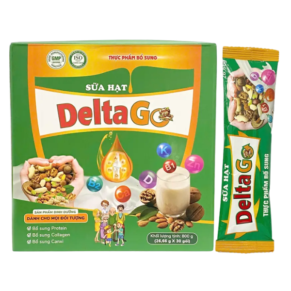  Sữa hạt Delta Go dinh dưỡng lành mạnh, hỗ trợ xương khớp, tăng cường sức khỏe (hộp 30 gói) - Việt Nam 