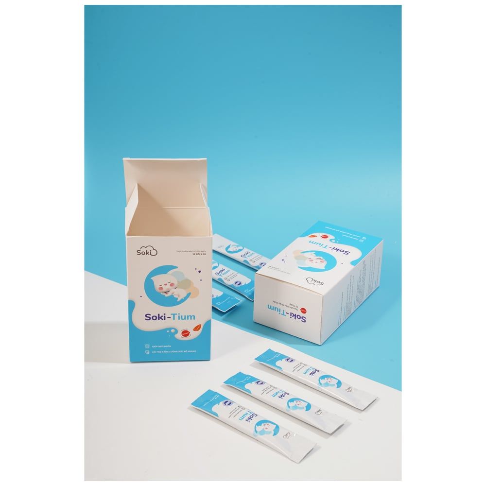  Bột hòa tan Soki-Tium giúp ngủ ngon, tăng sức đề kháng (12 gói x 3g) 
