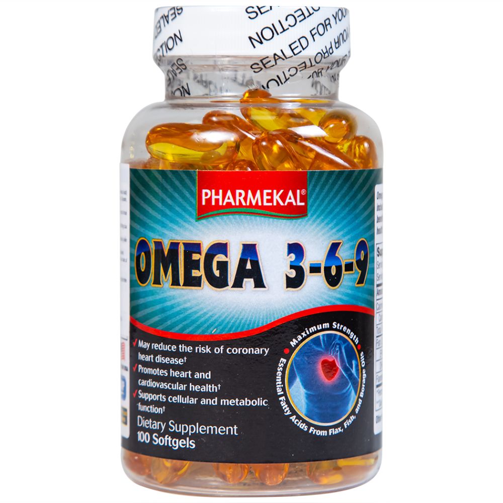  Viên uống Omega 3-6-9 Pharmekal hỗ trợ giảm nguy cơ xơ vữa động mạch (100 viên) 