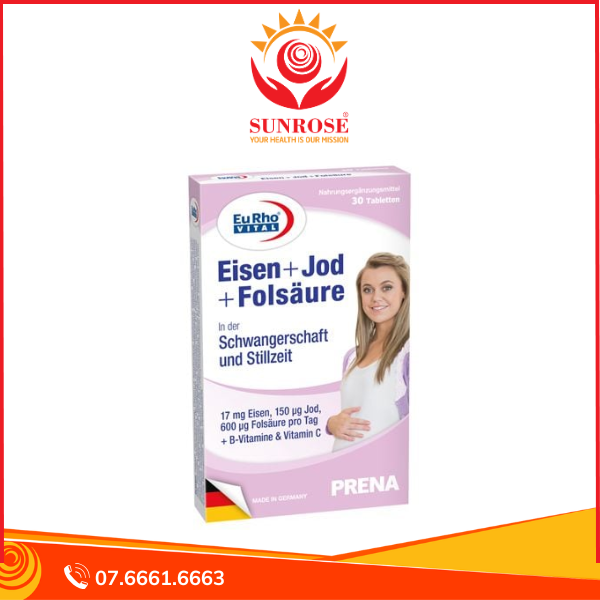  Viên uống sắt Eisen + Jod + Folsäure – Bổ sung sắt, hỗ trợ thai kỳ khỏe mạnh – Hộp 30 viên 