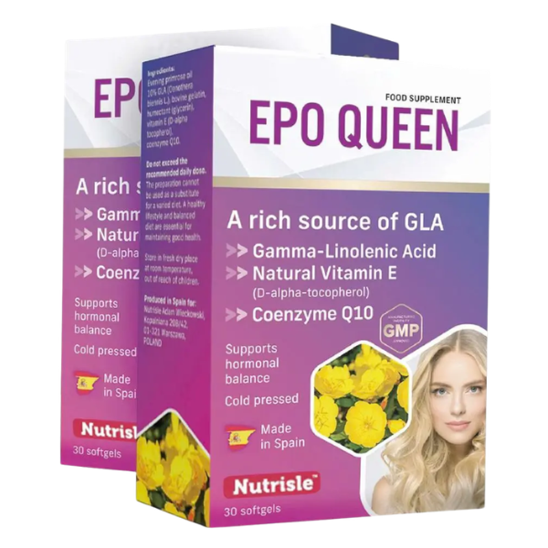  Thực phẩm bảo vệ sức khỏe EPO QUEEN hỗ trợ cải thiện triệu chứng tiền mãn kinh, mãn kinh (Hộp 30 viên) - Tây Ban Nha 