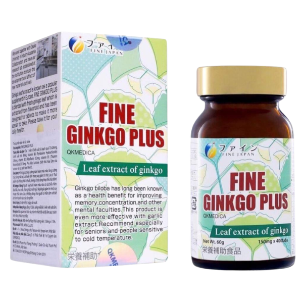  Thực phẩm bảo vệ sức khỏe Fine Ginkgo Plus - Hỗ trợ giúp tăng cường tuần hoàn máu não (hộp 150 viên) - Nhật Bản 