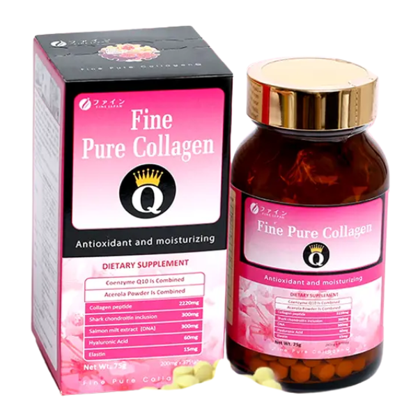  Thực phẩm bảo vệ sức khỏe Fine Pure Collagen Q - Hỗ trợ bổ sung Collagen và các chất chống oxy hóa (hộp 375 viên) - Nhật Bản 