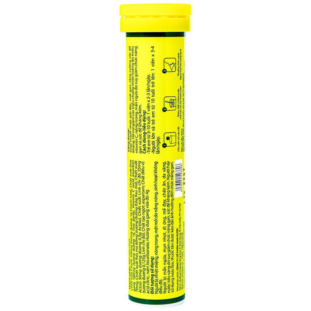  Viên sủi Thanh Nhiệt Livecool Nam Dược hương dưa gang giải độc, mát gan, tăng cường sức đề kháng (16 viên) 