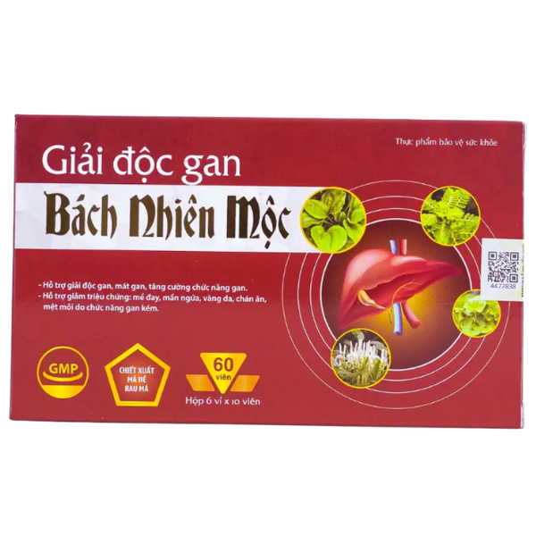  TPBVSK Giải Độc Gan Bách Nhiên Mộc hỗ trợ giải độc gan, mát gan (Hộp 60 viên) - Việt Nam 