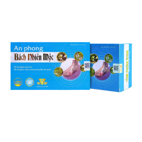  TPBVSK An Phong Bách Nhiên Mộc hỗ trợ giảm acid uric, giảm sưng đau do gout (Hộp 60 viên) 