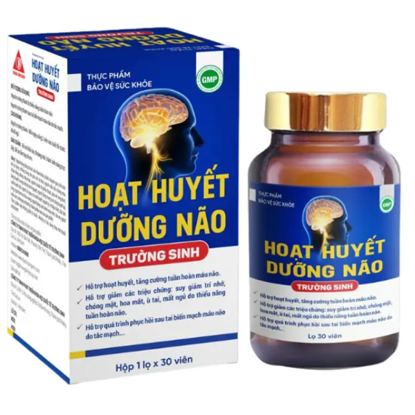  TPBVSK HOẠT HUYẾT DƯỠNG NÃO TRƯỜNG SINH HỘP 30 viên 