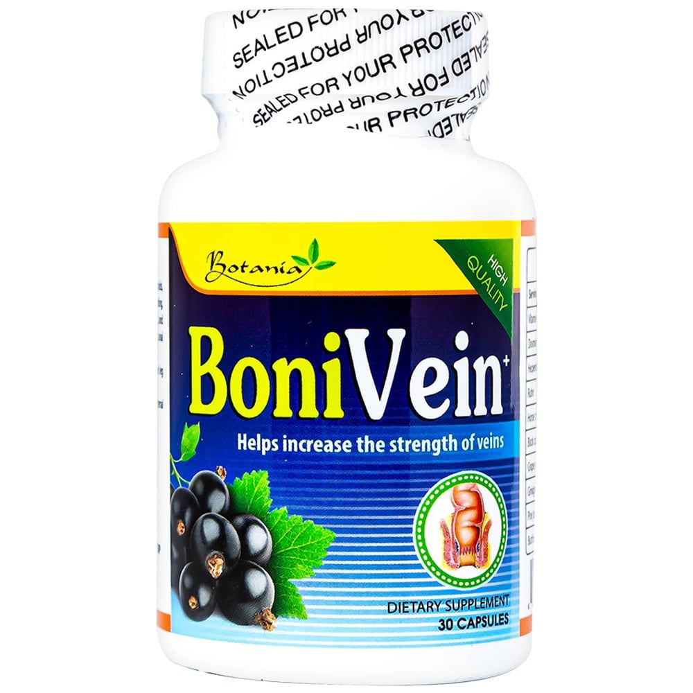  Viên uống BoniVein Botania hỗ trợ tăng sức bền của tĩnh mạch (30 viên) 