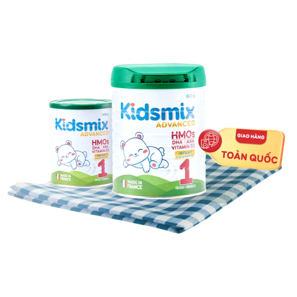  Sữa Bột Công Thức Kidsmix Advanced Số 1 800gr Dành Cho Bé Từ 0-12 Tháng Tuổi (Lon 800g) - Pháp 