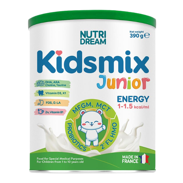  Thực Phẩm Dinh Dưỡng Y Học Kidsmix Junior Dành Cho Bé Từ 1-10 Tuổi (Hộp 390gr) - Pháp 