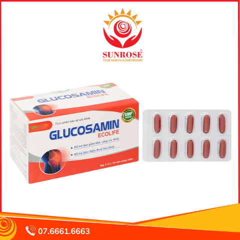  Glucosamin Ecolife hỗ trợ tăng tiết dịch khớp hộp 60 viên 