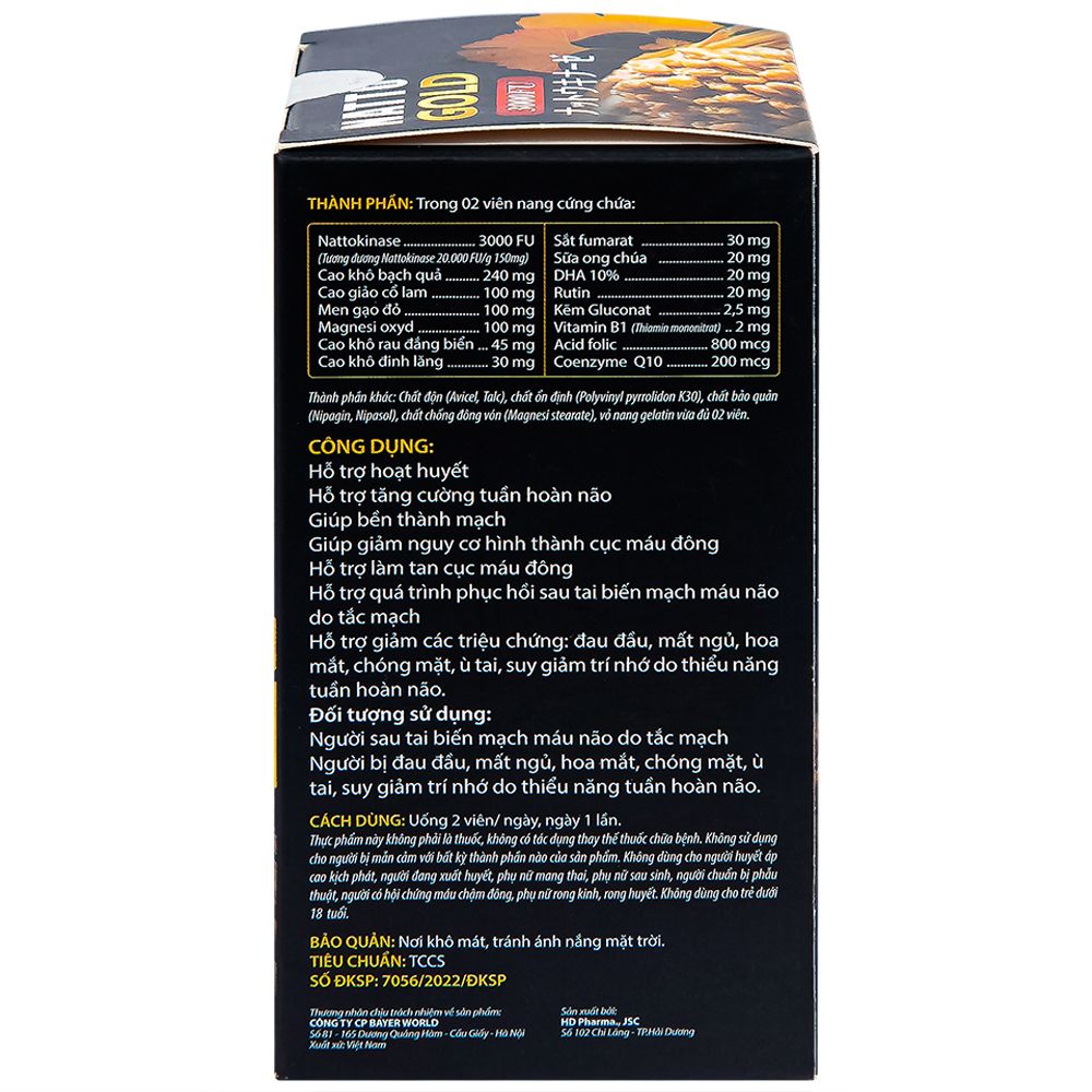  Viên uống Natto Gold 3000FU Royal Care hỗ trợ hoạt huyết, tăng cường tuần hoàn não (60 viên) 