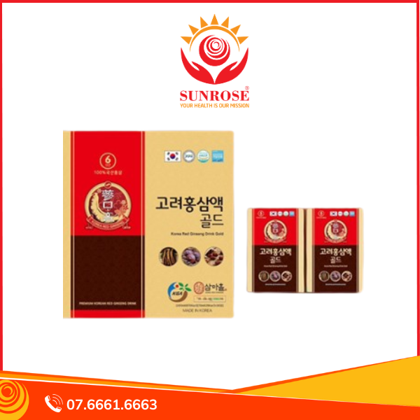  Nước Hồng Sâm Linh Chi Táo Đỏ Gold KGA 70ml x 30 Gói 