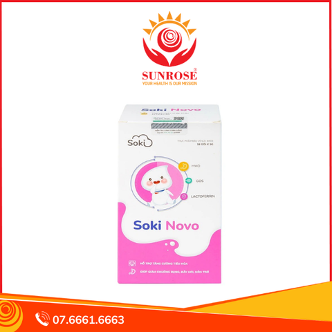  Bột hòa tan Soki Novo hỗ trợ tăng cường tiêu hóa, giúp giảm chướng bụng (18 gói x 3g) 