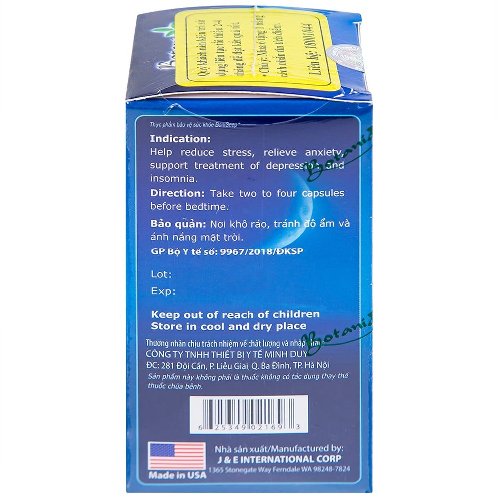  Viên uống Bonisleep Botania giúp an thần, giảm căng thẳng thần kinh (30 viên) 