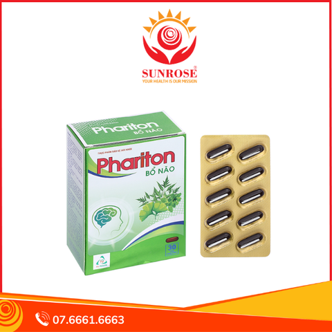  Phariton Bổ Não hỗ trợ giảm triệu chứng suy giảm trí nhớ hộp 30 viên 